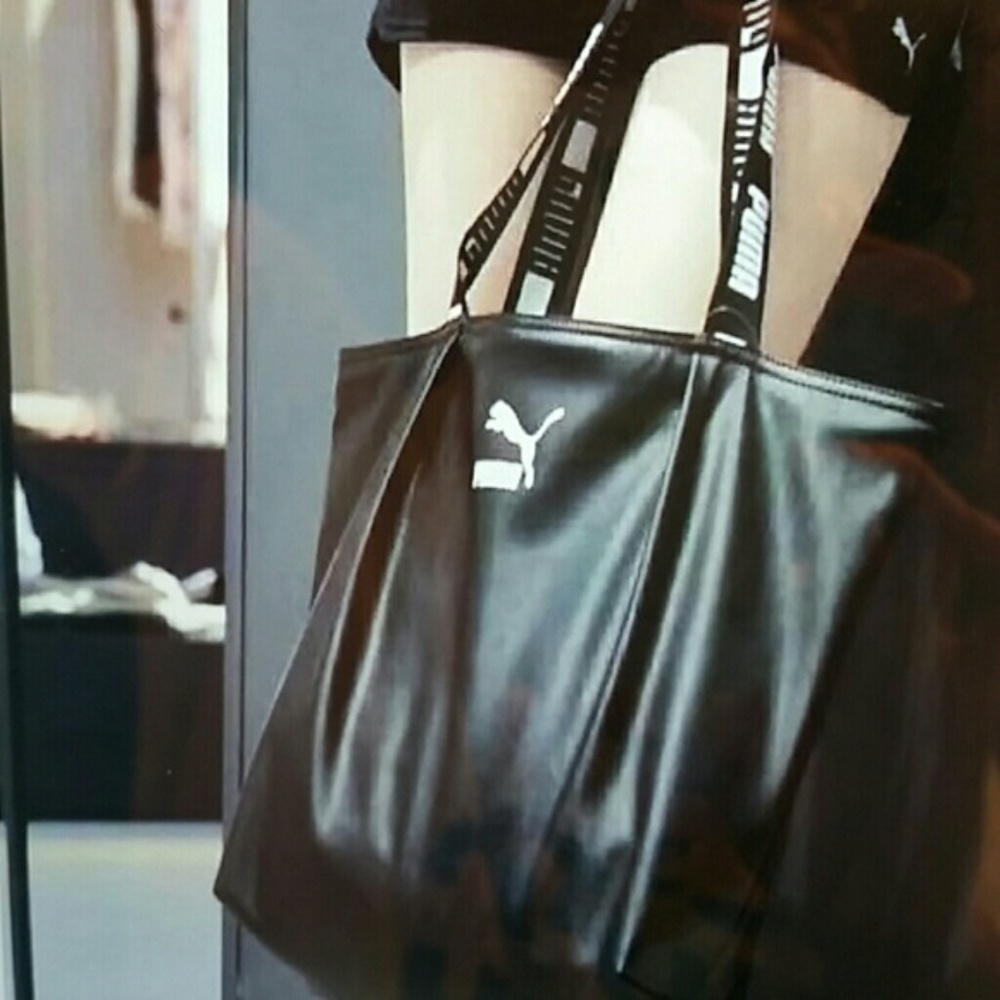 Puma shopping bag faux leather with zipper